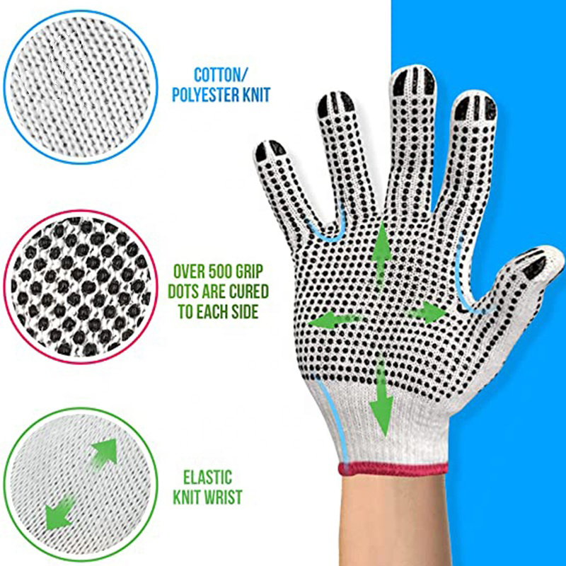 ST04-YY616 PVC DOTTED COTTON GLOVE