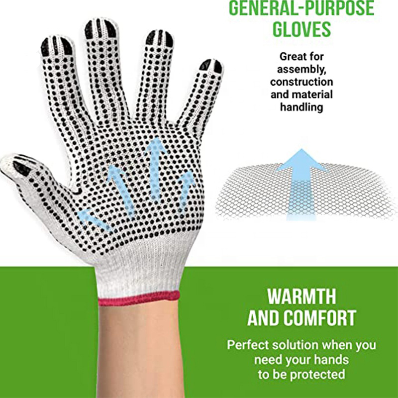 ST04-YY616 PVC DOTTED COTTON GLOVE